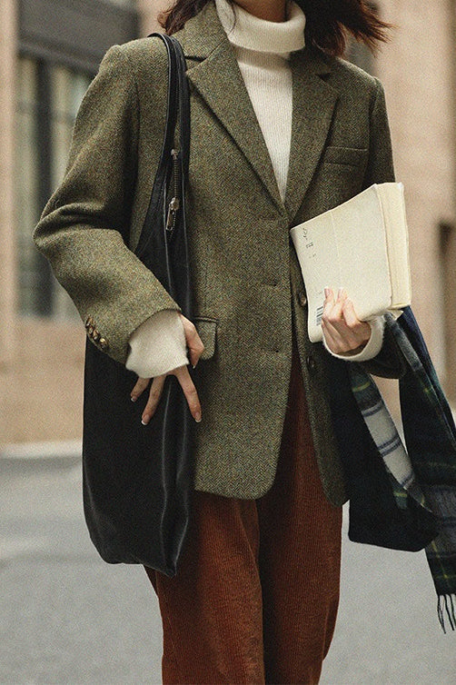Wool Blend Single Breasted Blazer Main image