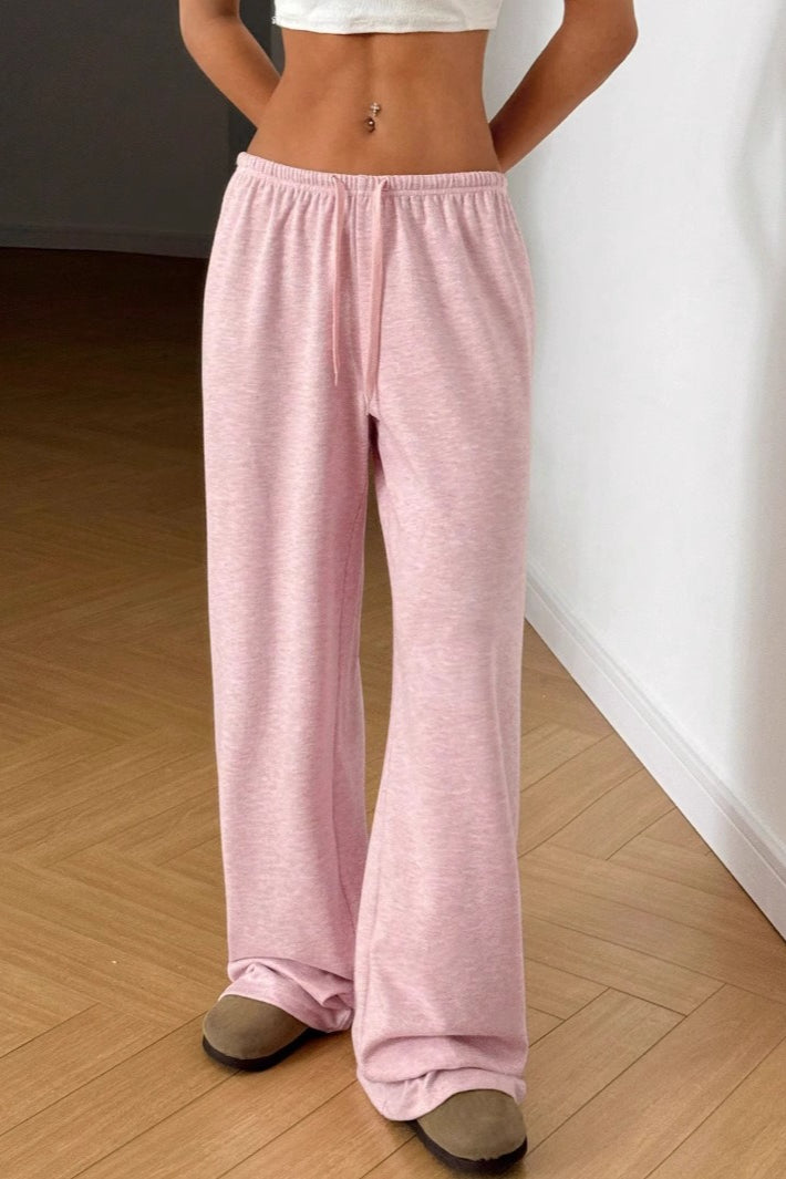 Solid Drawstring Waist Knit Pants Secondary image