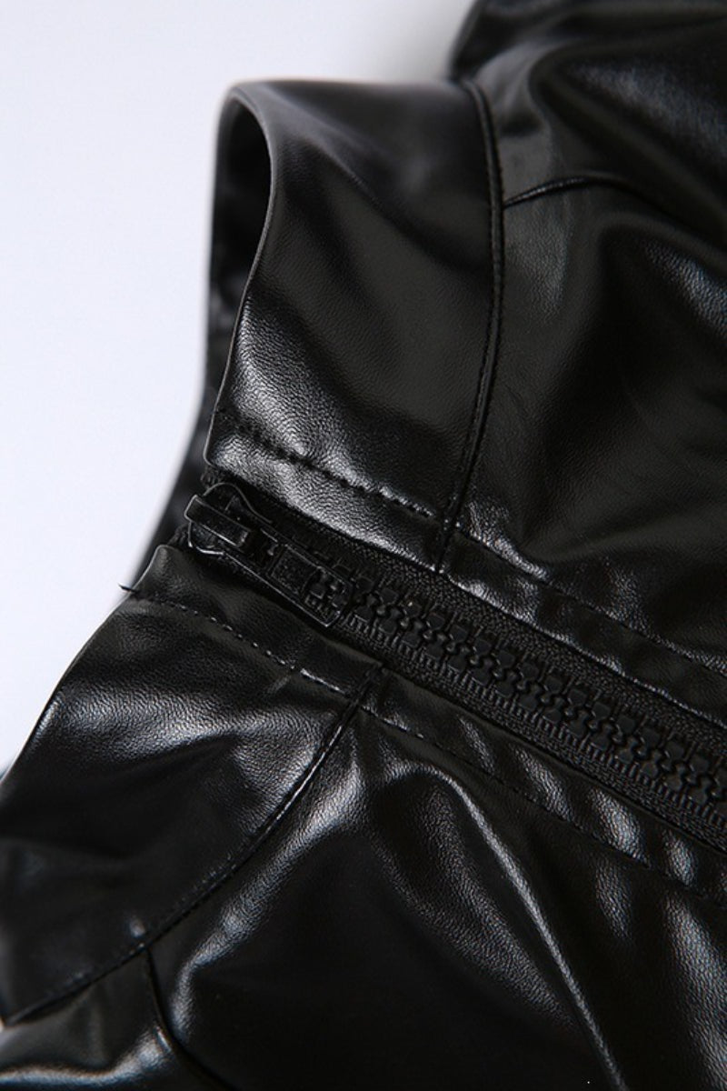 Exaggerated Pointed Shoulder High Neck Bolero Jacket