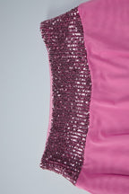 Sequin Patchwork Backless Cami Skirt Set