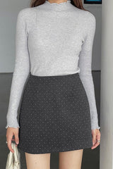 Polka Dot Wool A-Line Skirt