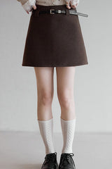 Solid Tartan Textured Skirt