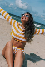 Casual Striped Asymmetric Knit Shorts Set