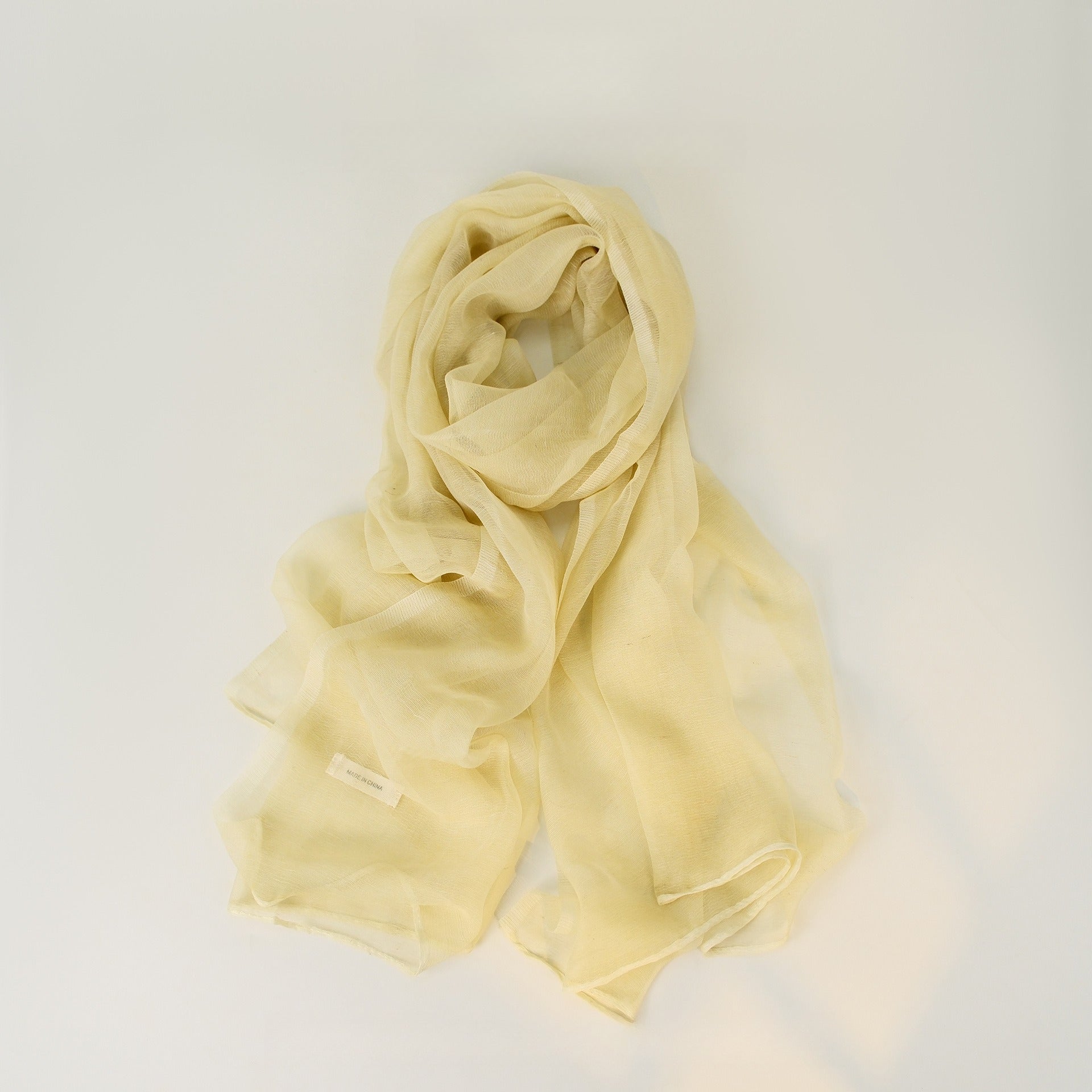 Solid Color Lightweight Linen Feel Long Elegant Scarf Main image