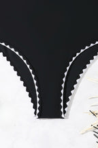 Black Bodycon Sexy Cutout Two Piece Swim Set