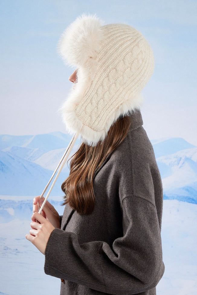 Fleece Lined Knit Trapper Hat Secondary image