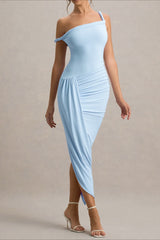 Asymmetrical Bodycon Maxi Party Dress