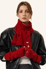 Long Raccoon Fur Knit Fingerless Gloves