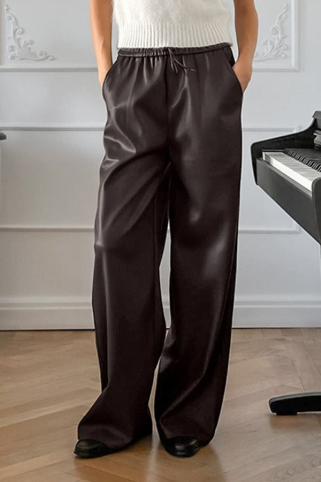 Fleece Vintage High Waist Straight Pants Secondary image