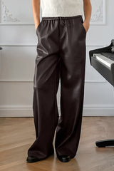 Fleece Vintage High Waist Straight Pants