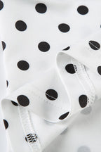 Polka Dot Contrast V Neck Sleeveless Crop Top