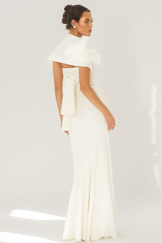 Strapless Mermaid Scarf Formal Dress