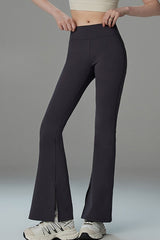 Brushed Fleece Lined Flared Slit Leggings