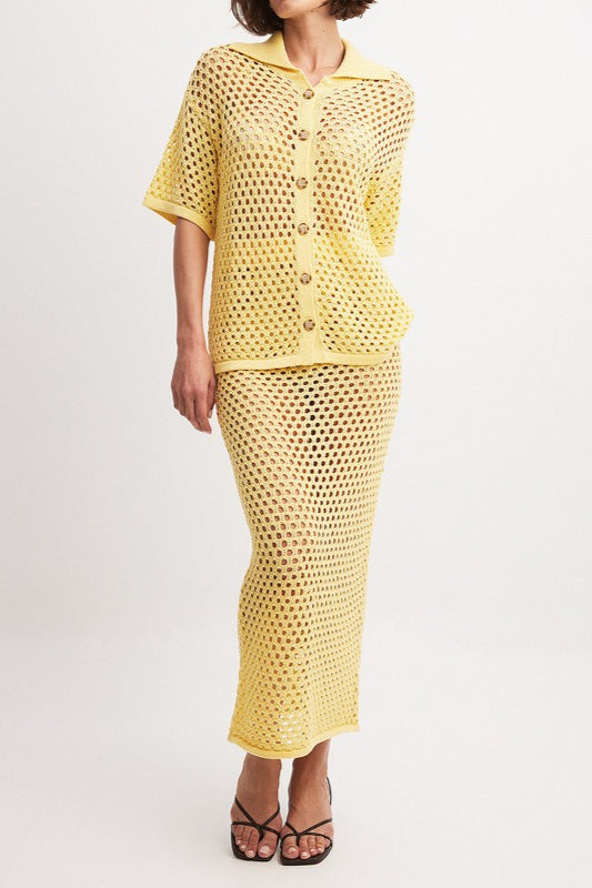 Crochet Hollow Fishnet Beach Skirt Set Main image
