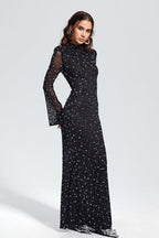 Rhinestone Long Sleeve Mermaid Formal Dress