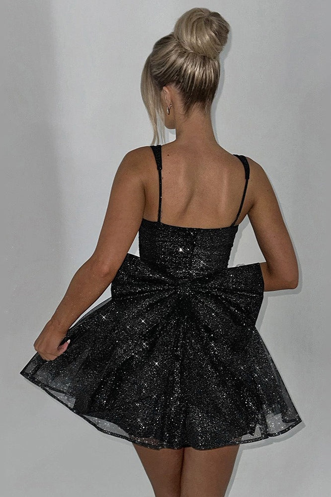 Satin Bow A-Line Mini Dress Secondary image