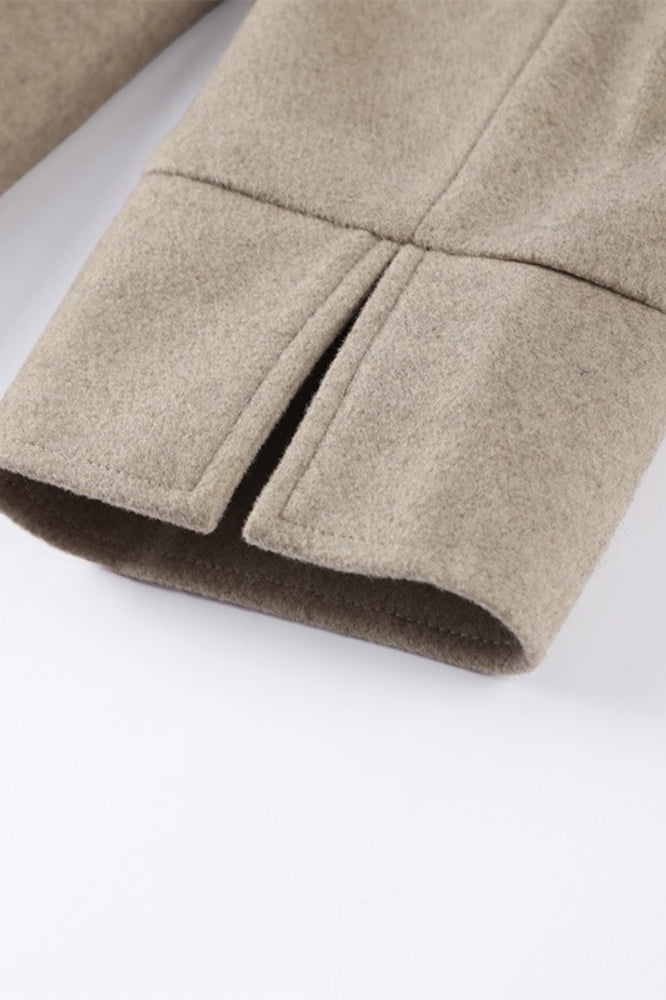 Wrap Notch Collar Cape Wool Blend Overcoat