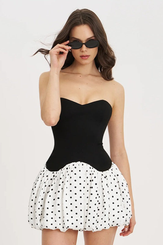 Polka Dot Strapless Bodycon Mini Dress Main image