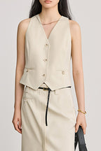 Classic V Neck Sleeveless Waistcoat Tank Top