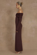 Elegant Off Shoulder Knit Sweater Dress