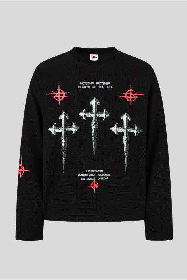 Gothic Cross Graphic Long Sleeve T-Shirt Main image