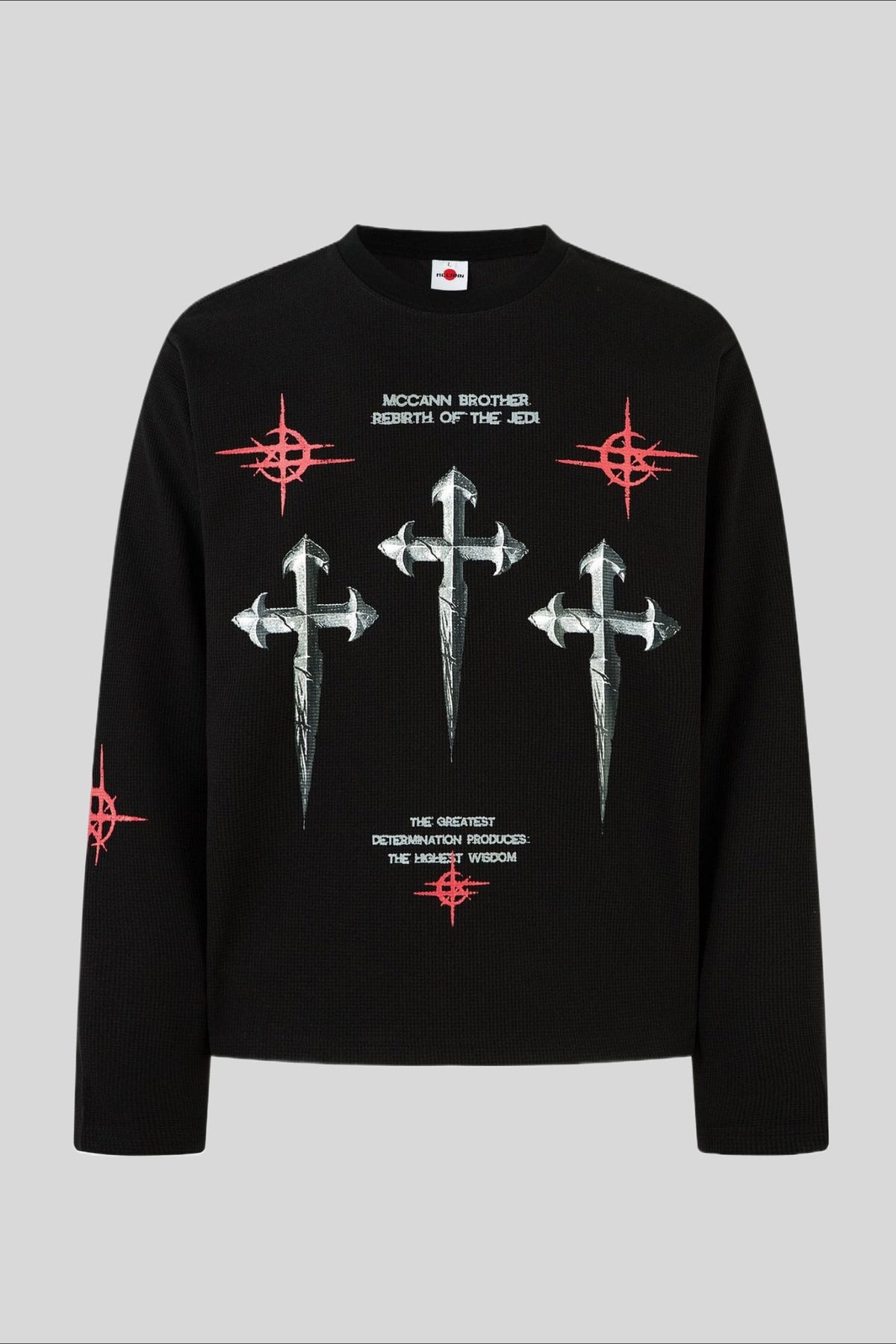 Gothic Cross Graphic Long Sleeve T-Shirt
