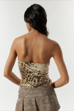 Tie Dye Strapless Asymmetric Tube Top