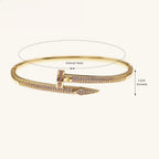 Stylish Unique Zircon Nail Open Bangle Bracelet