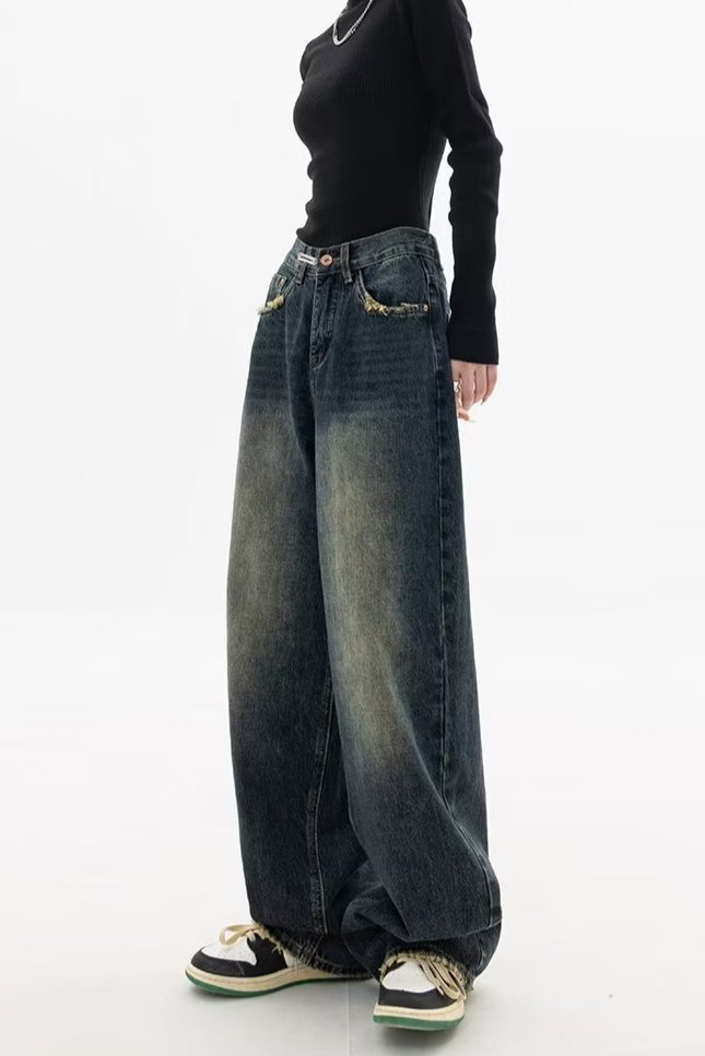 High Rise Loose Fit Vintage Jeans Blue / S