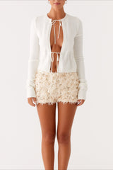 Apricot Sequin Low Waist Shorts