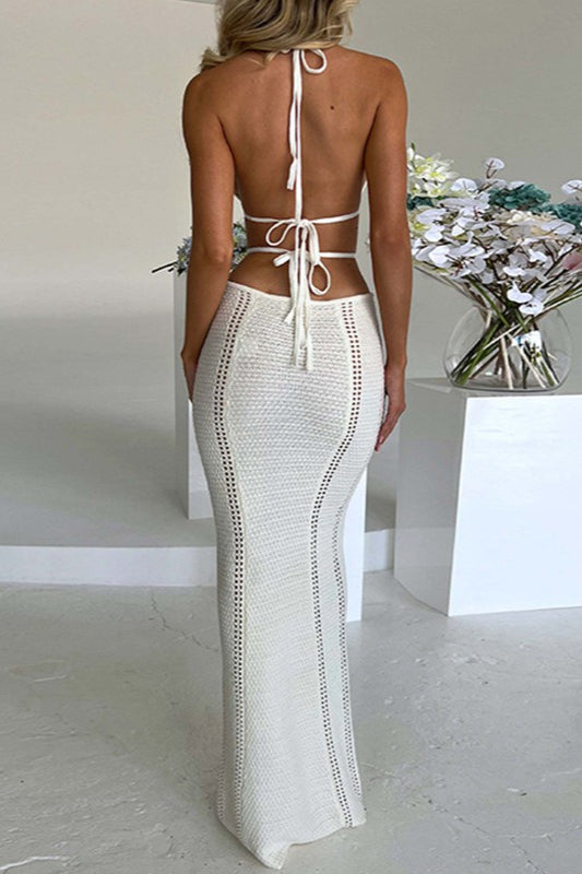 Sexy Low Cut Tie Back Maxi Vacation Dress Secondary image