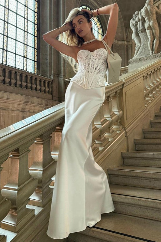 Lace Bustier Bodycon Formal Dress S / White Main image