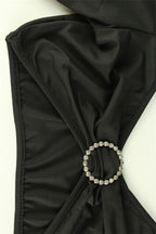 Corset Cut Out Top Rhinestone Detail Skirt Set