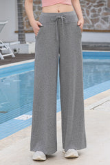 High Waist Draping Wide Leg Knit Pants