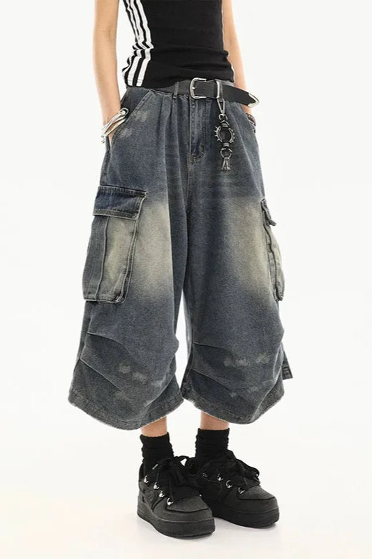 Vintage Washed Workwear Cropped Jeans Secondary image