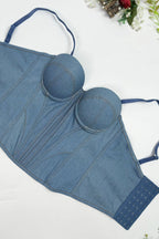 Underwire Denim Corset Cami Top