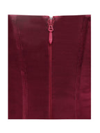 Lucinda Burgundy Satin Charming Lace Corset Maxi Dress Dresses