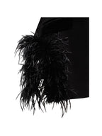 Madeline Black Feather Charming Trim Blazer Dress Dresses