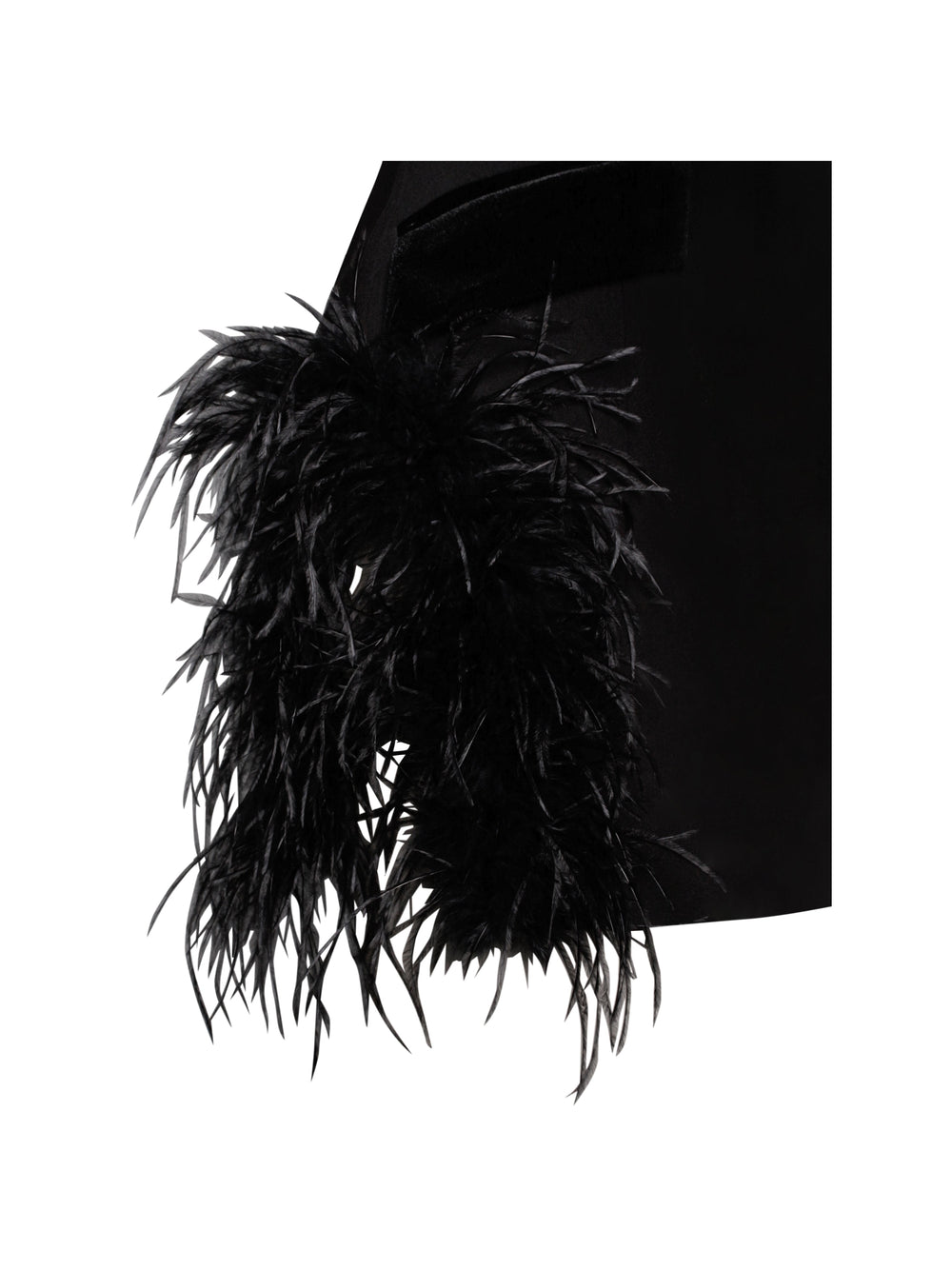 Madeline Black Feather Charming Trim Blazer Dress Dresses