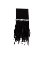 Quilla Black Feather Crystal Graceful Sleeve Backless Blazer Dress Dresses