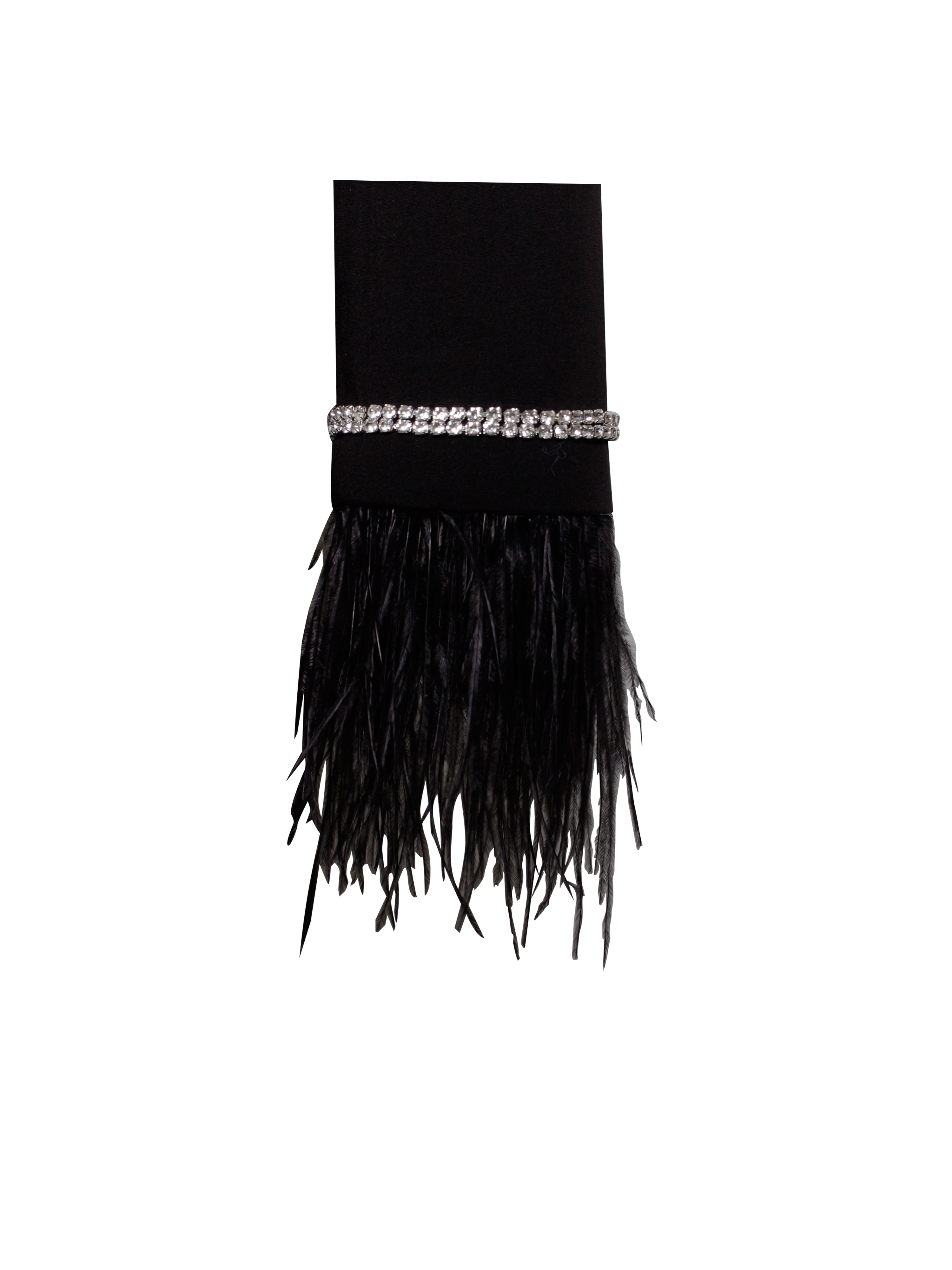 Quilla Black Feather Crystal Graceful Sleeve Backless Blazer Dress Dresses