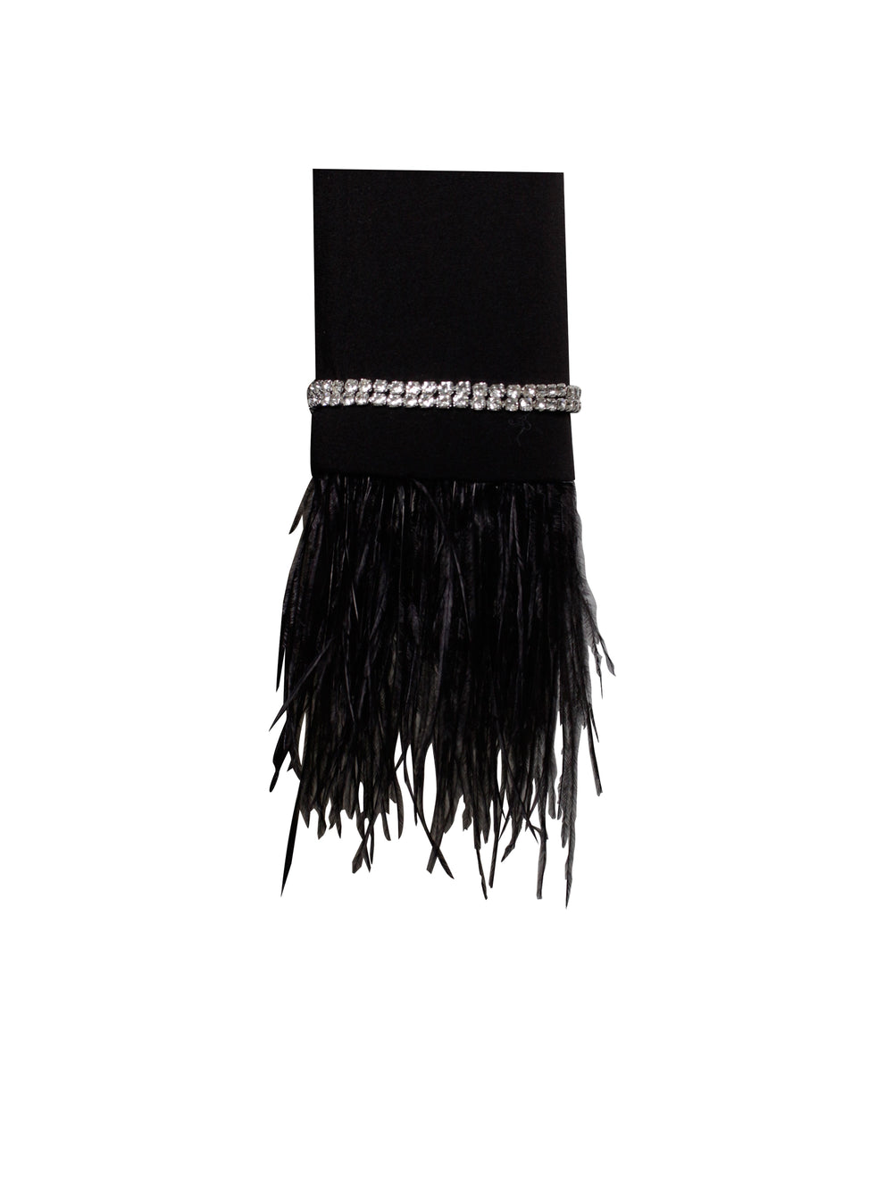 Quilla Black Feather Crystal Graceful Sleeve Backless Blazer Dress Dresses