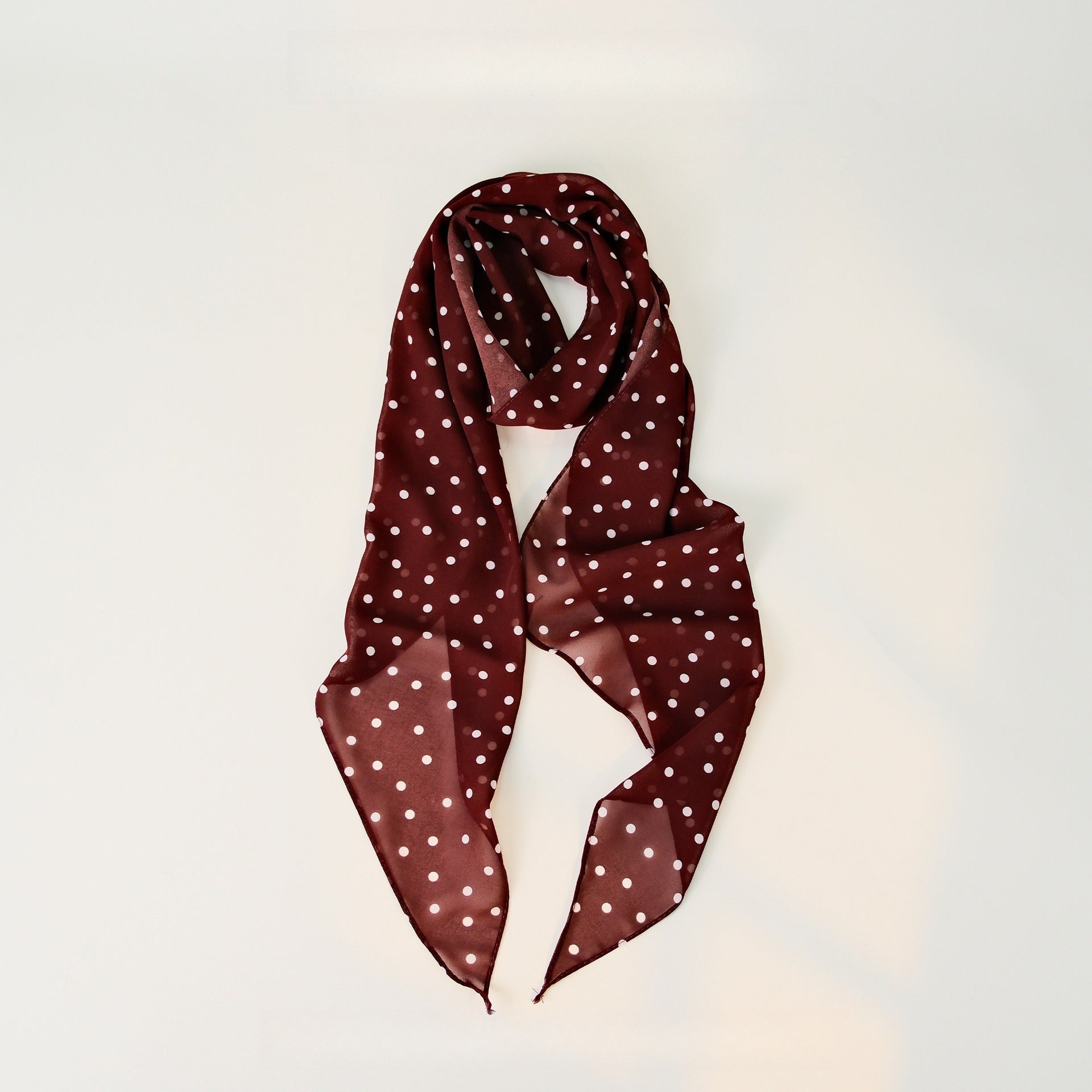 Polka Dot Pearl Chiffon Long Thin Scarf Secondary image