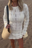 White Knitted Hollow Out Backless Mini Dress
