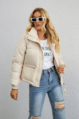 Short Stand Collar Relaxed Puffer Jacket