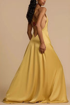 Backless Satin Slip Maxi Dress