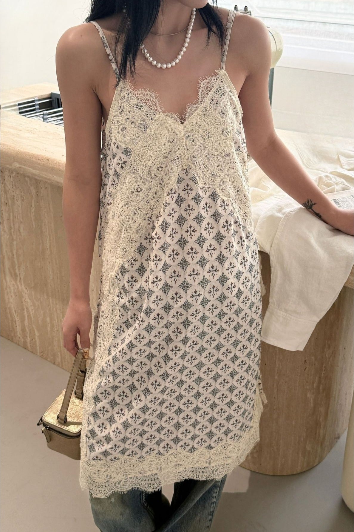 Floral Lace Spaghetti Strap Boho Dress Main image