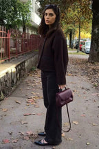 Wool Blend Colorblock Casual Coat coats