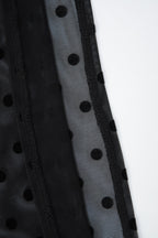 Polka Dot Mesh Halter Sheer Midi Skirt Set