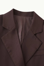 High-Waisted Button Blazer